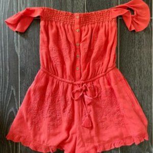 American Eagle Bright Coral Romper